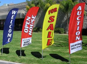 outdoor flag signs for business promotion